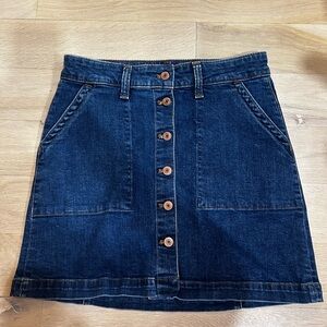 J. Crew Denim Button-Front Skirt